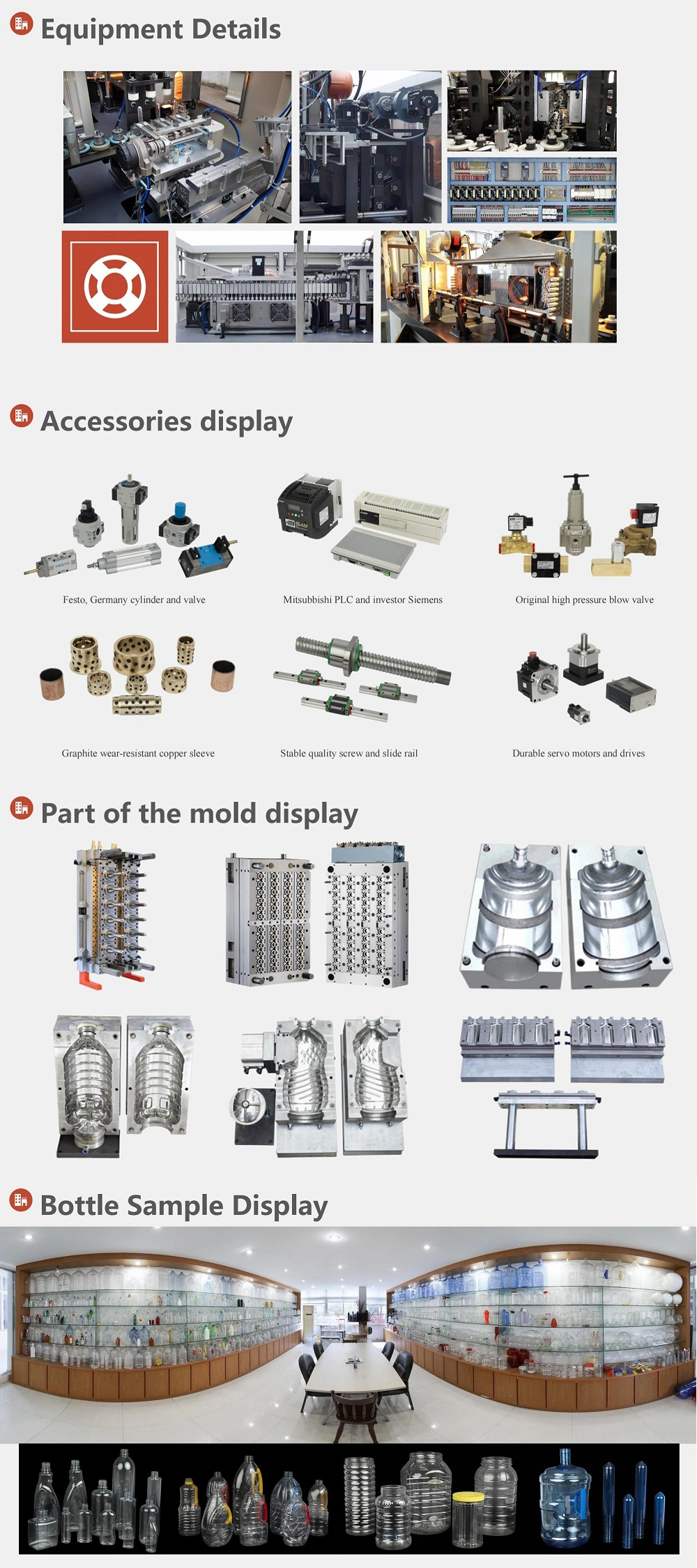 4cavities High Efficiency Fully Automatic Servo Pet Blow Molding Machine